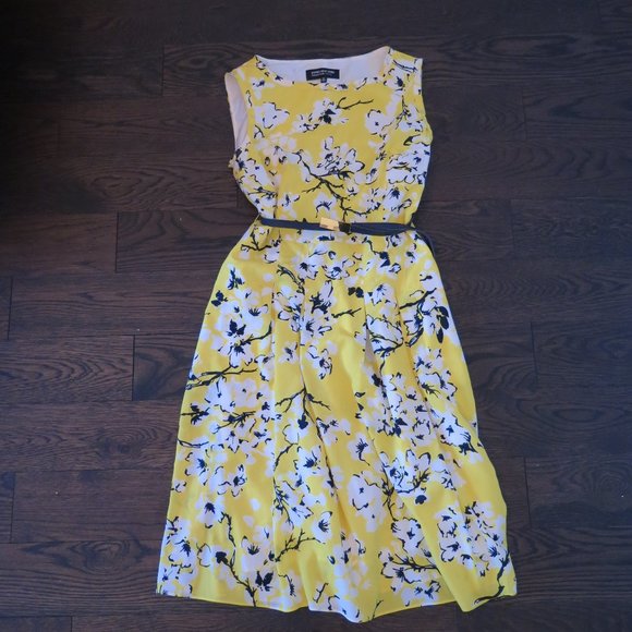 Jones New York Petite Sleeveless Belted Floral Dress Size 6P - Picture 4 of 4